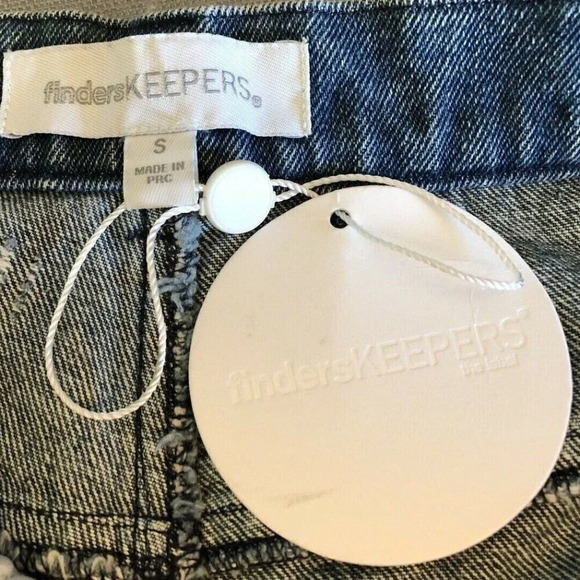 NWT FINDERS KEEPER Women High Waist Distressed Blue Denim Short Shorts Sz Small - Picture 11 of 12